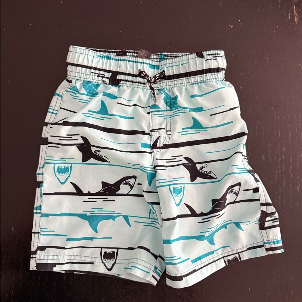 George Shark Pattern Kids Swim Shorts